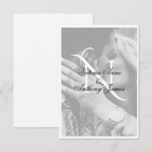 Carte de remerciements Mariage photo Monogram