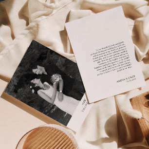 Carte De Remerciements Mariage photo monogrammé chic moderne