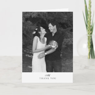 Carte De Remerciements Mariage photo monogrammé chic moderne