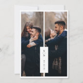 Carte De Remerciements Mariage photo Monogramme classique moderne (Devant)