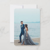 Carte De Remerciements Mariage photo Mystical Chic Blue Gold Star Moon (Dos)