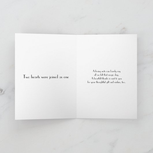 Carte De Remerciements Mariage photo noir blanc Polka Dot (Intérieur)