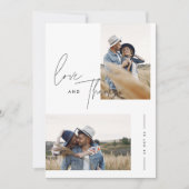 Carte De Remerciements Mariage photo noir et blanc Boho (Devant)