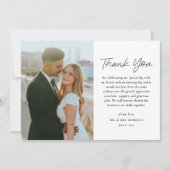 Carte De Remerciements Mariage photo noir et blanc de script simple (Devant)