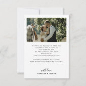 Carte de remerciements mariage photo numérique 2 (Dos)