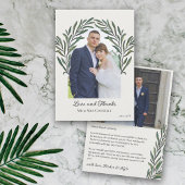 Carte De Remerciements Mariage photo Off White Green Arch