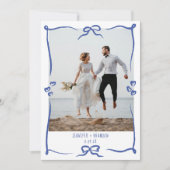 Carte de remerciements mariage photo ondulé (Devant)