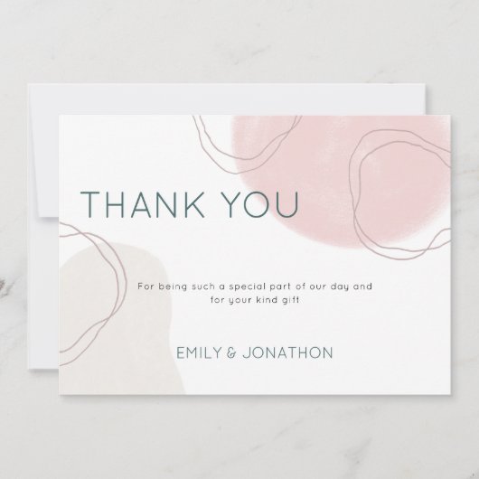 Carte De Remerciements Mariage photo Pastel Abstrait Shapes Lines (Devant)