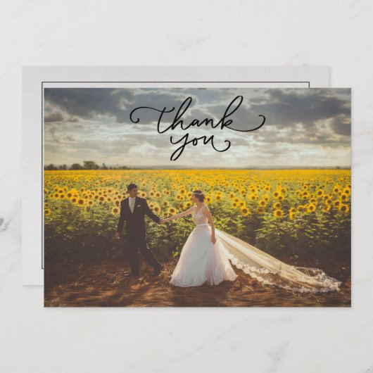 Carte De Remerciements Mariage photo paysage (Devant / Derrière)