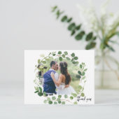 Carte de remerciements Mariage photo peint Eucalyp (Debout devant)