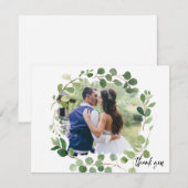 Carte de remerciements Mariage photo peint Eucalyp (Devant / Derrière)