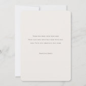 Carte De Remerciements Mariage photo personnalisé à script noir moderne (Dos)