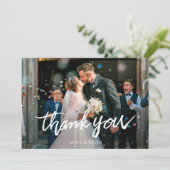 Carte De Remerciements Mariage photo personnalisé simple (Debout devant)