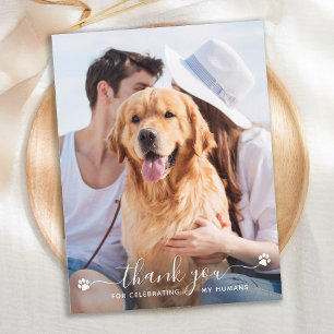 Carte de remerciements Mariage photo pour animal d