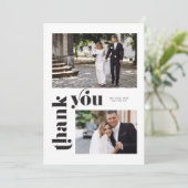 Carte de remerciements Mariage photo Retro (Debout devant)