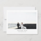 Carte De Remerciements Mariage photo romantique argenté classique (Devant)