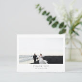 Carte De Remerciements Mariage photo romantique argenté classique (Debout devant)