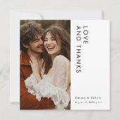 Carte De Remerciements Mariage photo romantique contemporain (Devant)