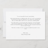 Carte De Remerciements Mariage photo romantique horizontal classique (Dos)