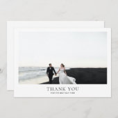 Carte De Remerciements Mariage photo romantique horizontal classique (Devant / Derrière)