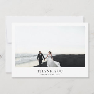Carte De Remerciements Mariage photo romantique horizontal classique