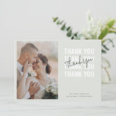 Carte De Remerciements Mariage photo Sage Green (Debout devant)