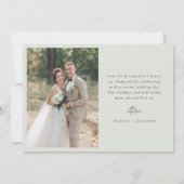 Carte De Remerciements Mariage photo Sage Green (Dos)