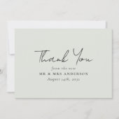 Carte De Remerciements Mariage photo Sage Green (Devant)