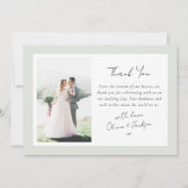 Carte De Remerciements Mariage photo Sage Green (Dos)