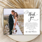 Carte de remerciements Mariage photo Script 2 élég