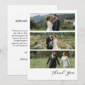 Carte De Remerciements Mariage Photo Script Moderne (Devant / Derrière)