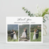 Carte De Remerciements Mariage Photo Script Moderne (Debout devant)