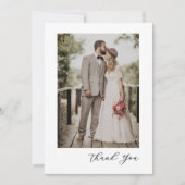 Carte De Remerciements Mariage Photo Script Moderne (Devant)