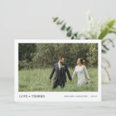 Carte De Remerciements Mariage Photo Script Moderne (Debout devant)