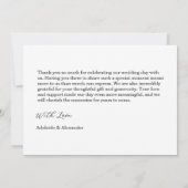 Carte De Remerciements Mariage Photo Script Moderne (Dos)