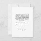 Carte De Remerciements Mariage photo simple (Dos)