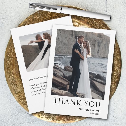 Carte De Remerciements Mariage photo simple