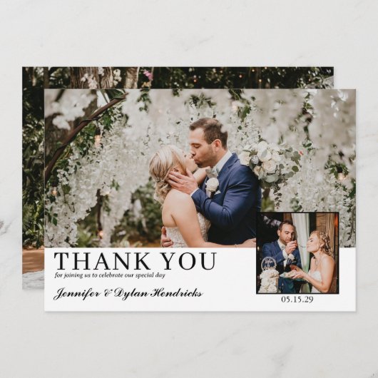 Carte De Remerciements Mariage photo simple (Devant / Derrière)