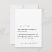 Carte De Remerciements Mariage photo simple (Dos)