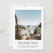 Carte De Remerciements Mariage photo simple blanc (Devant)