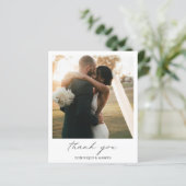 Carte de remerciements Mariage photo simple chic (Debout devant)