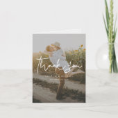 Carte De Remerciements Mariage photo simple écriture manuscrite (Devant)