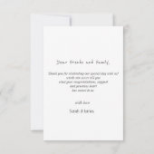 Carte De Remerciements Mariage photo simple écriture manuscrite (Dos)