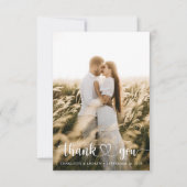 Carte De Remerciements Mariage photo simple et élégant (Devant)