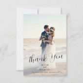 Carte De Remerciements Mariage photo simple et élégant (Devant)