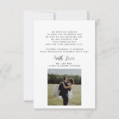 Carte De Remerciements Mariage photo simple et élégant (Dos)