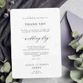 Carte De Remerciements Mariage photo simple et élégant