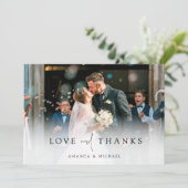 Carte De Remerciements Mariage photo simple et élégant (Debout devant)