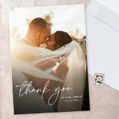 Carte De Remerciements Mariage photo simple et élégant moderne