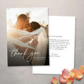 Carte De Remerciements Mariage photo simple et élégant moderne